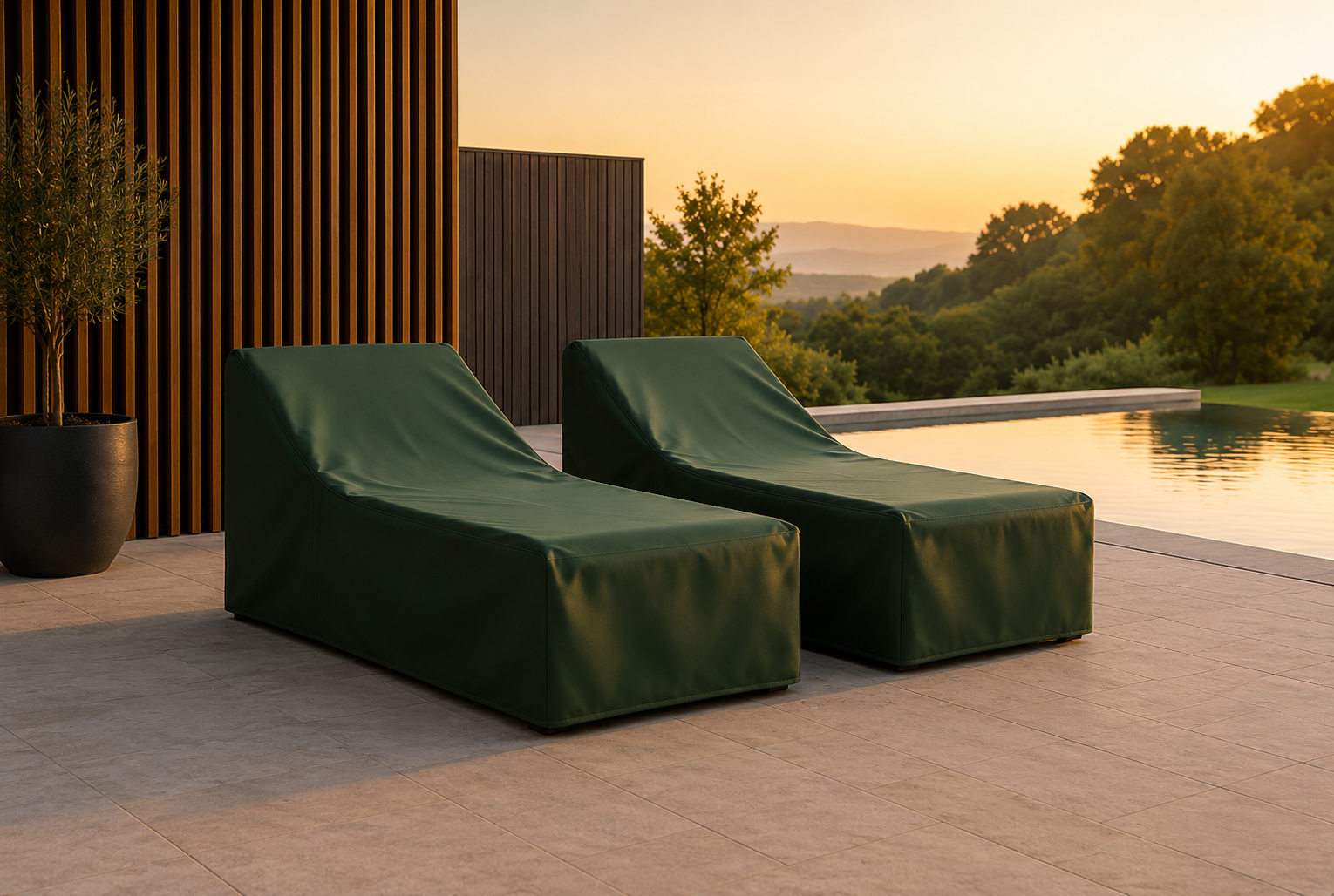 Covers Abdeckhauben auf Sonnenliegen